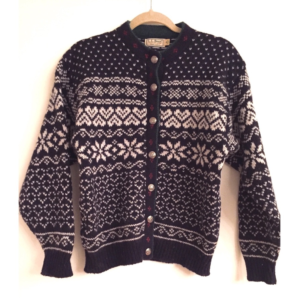 Vintage Nordic-style wool cardigan